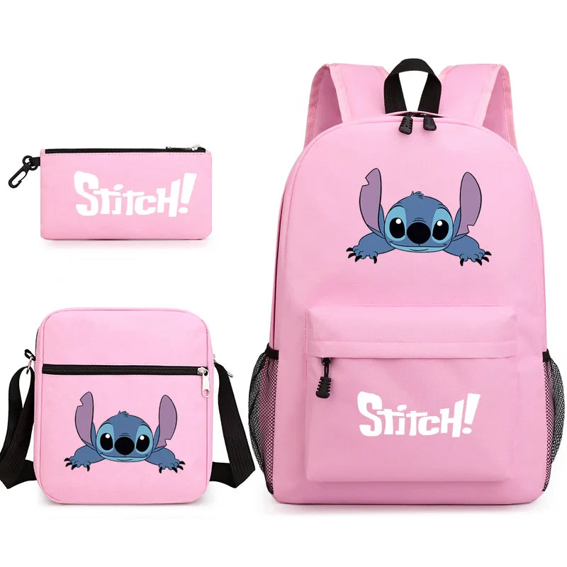 Sac à dos + trousse et pochette Disney CAN o & Stitch