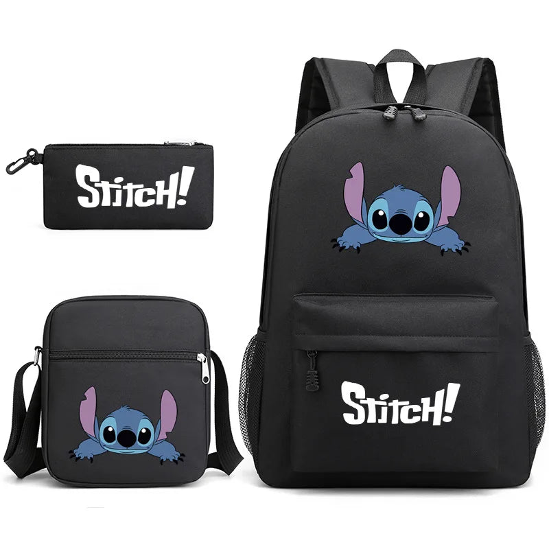 Sac à dos + trousse et pochette Disney CAN o & Stitch