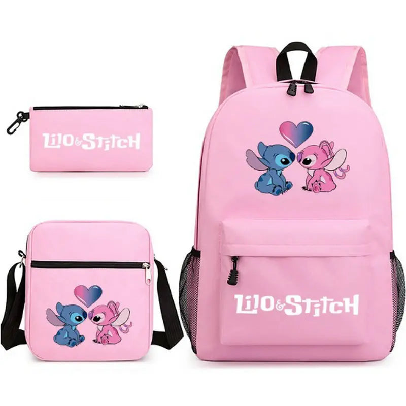 Sac à dos + trousse et pochette Disney CAN o & Stitch
