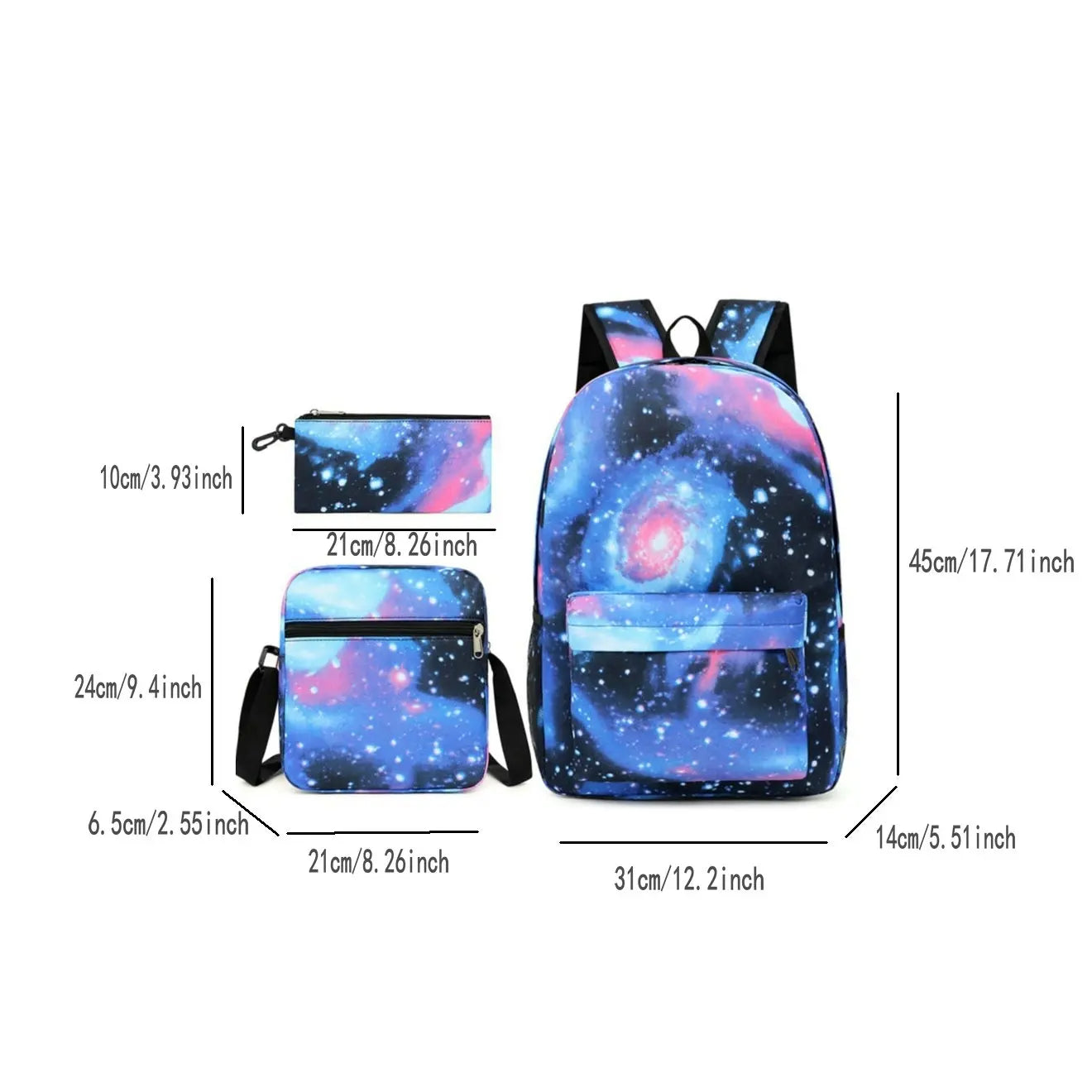 Sac à dos + trousse et pochette Disney CAN o & Stitch