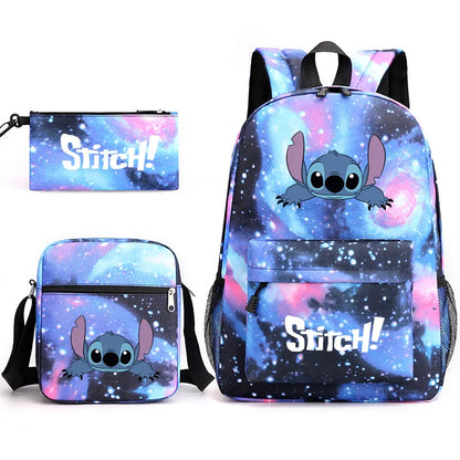 Sac à dos + trousse et pochette Disney CAN o & Stitch